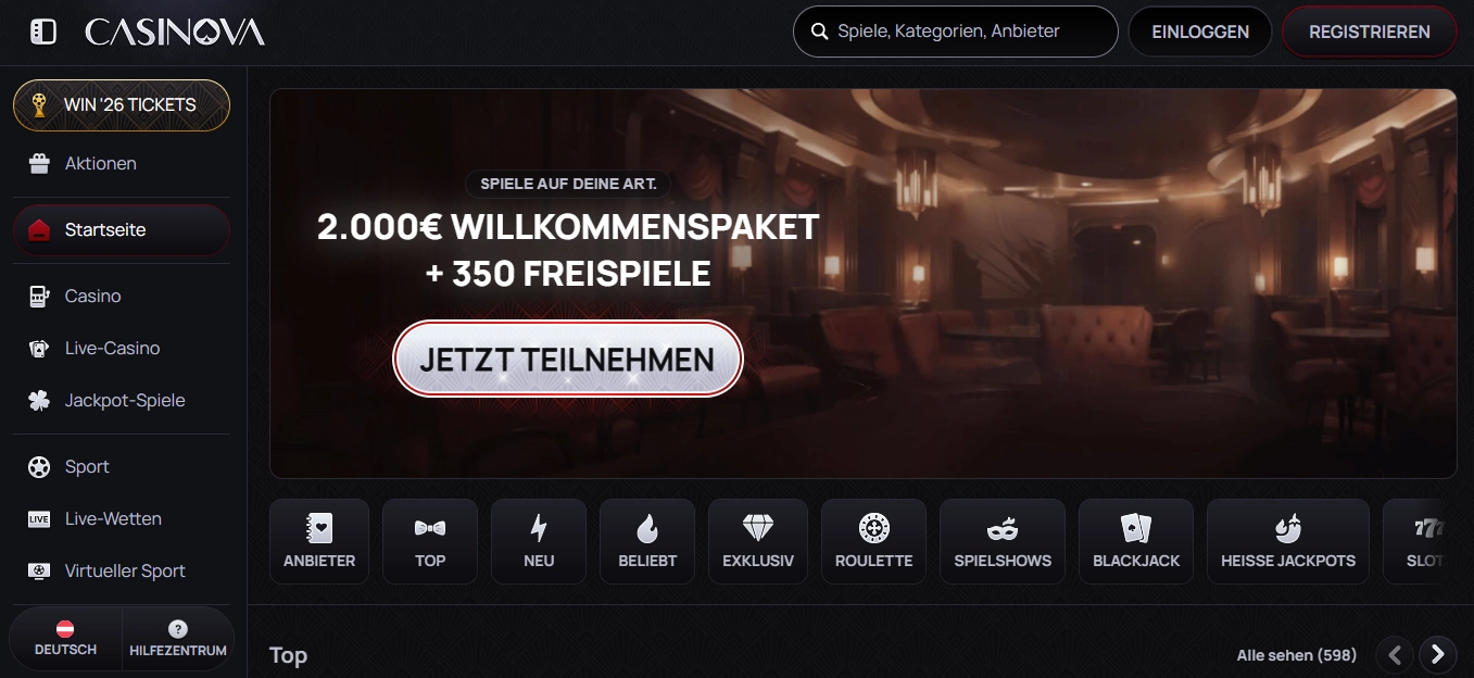 Casinova Online Casino Österreich